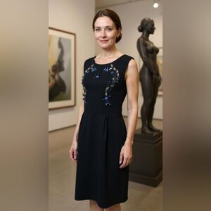 Cynthia Rowley Glitzy Bows True Black Dress Size M